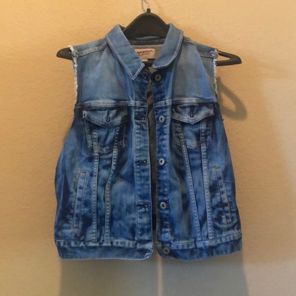 blue jean denim vest